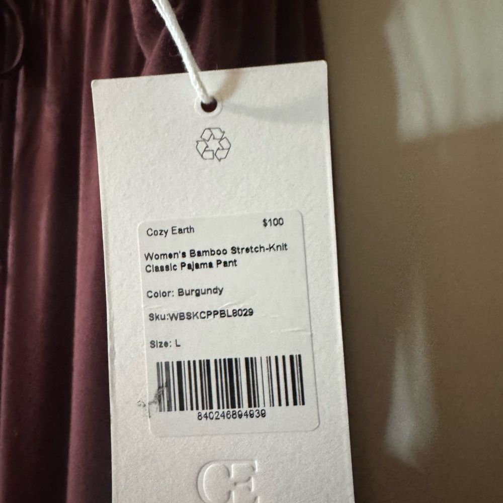 COZY EARTH Women's Bamboo Stretch-Knit Pajama Pants (Large) 🏷️ NEW w TAGS - Picture 8 of 17